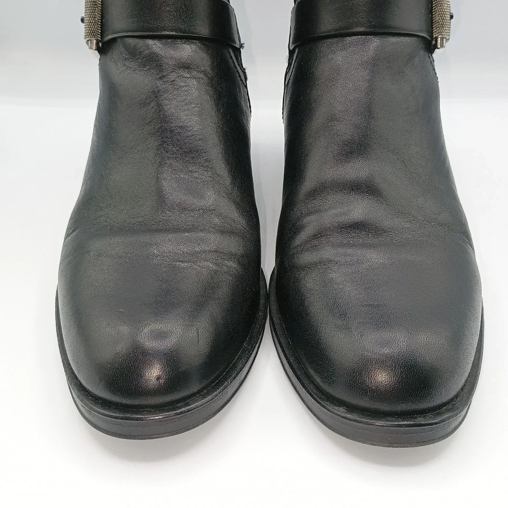 Rag & Bone Leather Black Abel Moto Zipper Buckle Boot Size 36.5. 6.5